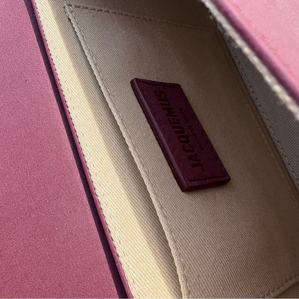 Jacquemus Le Carinu Burgundy Flap Leather Shoulder Bag - Picture 3 of 16